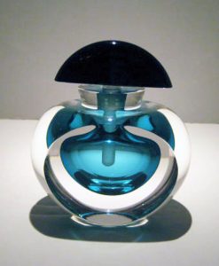 Aqua-Black-Perfume-Bottle, Medium: Glass Canvas Size: 4" x 4" Artist: Correia Glass #18415 Price: $690.00 REDUCED: $495.00